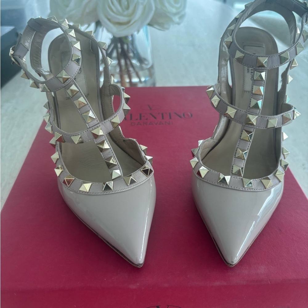 Valentino Women's Cream Studded Heels